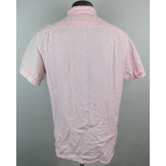 Mens Rodd & Gunn Shirt‎ Button Front Cotton Pink Blue Short Sleeve Size XL Linen - Picture 2 of 6